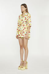 Psychedelic Strawberry Short-Sleeve Oversized-Shirt