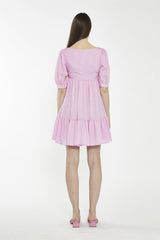 V-Neck Short Shift Dress - Candy Pink