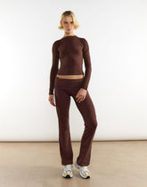 Long Sleeves Tops - Coffee
