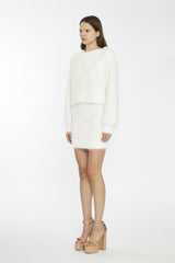 Glamorous Off White Knit Long Sleeve Jumper
