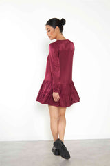 Burgundy Shift Mini Dress