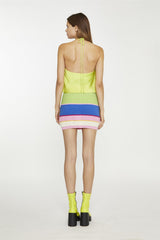 Tank Cropped Tops - Lime Green Sateen