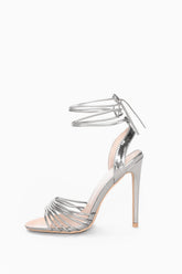 Silver Strappy High-Heels