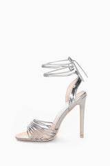 Silver Strappy High-Heels
