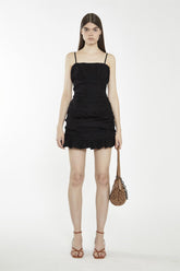 Black-Spaghetti-Strap Mini-Dress