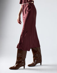 Oxblood Midi Skirt