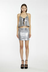 Black-Square-Disco-Sequin Mini-Skirt