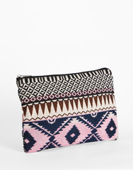 Mono Multi Woven Zip Clutch