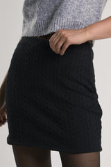 Black Knit Mini-Skirt