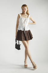 White Square-Neck Sleeveless-Top