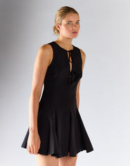 Glamorous Black Tie Front Dress