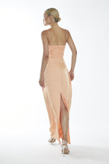 Peach Spaghetti Strap Maxi-Dress