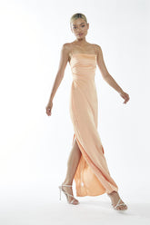 Peach Spaghetti Strap Maxi-Dress