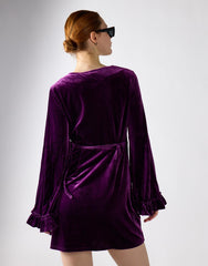 Wine Mini Wrap Dress