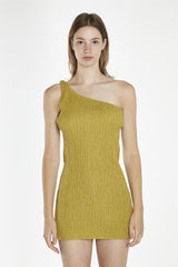 Olive-Green Asymmetric Mini-Dress