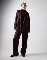 Deepest Brown Button Detail Blazer