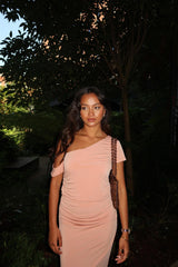 Soft-Terracotta Bardot Crop-Top