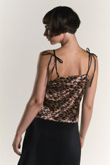 Brown Animal Top With Tie Straps