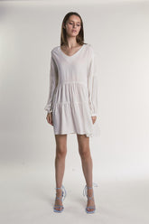 White Tiered Midi-Dress