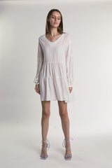 White Tiered Midi-Dress