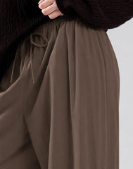 Smoke Brown Wide Leg Trousers