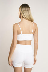 Signature White Scoop-Neck Crop-Top