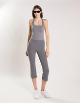 Agon Women's Dark Grey Cropped Flare Leggings