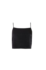 LADIES TOP-BLACK SATIN-2Xtra Small
