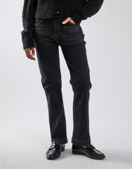 Indigo Straight Leg Cropped Jeans