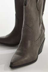 Washed-grey Cowboy Ankle-Boots