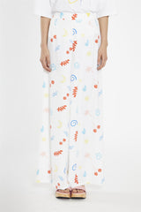 Vacation Print Wide Leg-Trousers