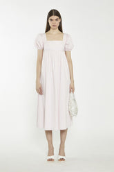 Light Pink Balloon Short-Sleeve Midi-Dress