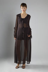 Deep Brown Shift Maxi Dress