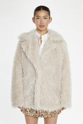 Light-Stone Faux Fur -Coat