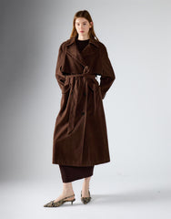 Chocolate Brown Belted Trench Coat