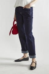 Dark-Indigo Straight-Leg Jeans