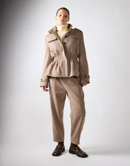 Stone Textured Cinched Waist Jacket