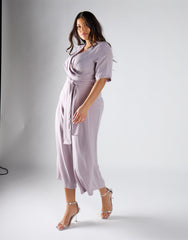 Glamorous Curve Women's Grey Culotte-Jumpsuit