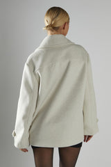 Bone Double-Breasted Short-Coat