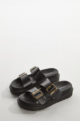 Black Double-Strap Sandals