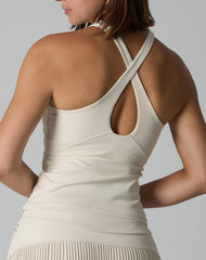 Agon Cream Cross-Back Top