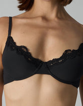 Agon Black Lace-Trimmed Bra
