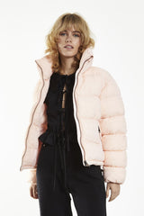 Peach Textured Heart Puffer Jacket