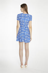 Blue Tile Mini Dress