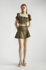 Khaki Tutu Mini -Skirt