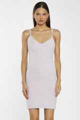 Light Pink Tinsel V-Neck Mini Dress