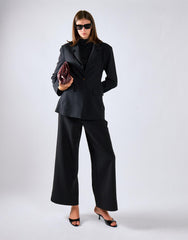 Black Cinched Waist Blazer