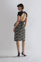 Squiggle Mix Leopard Wrap Midi Skirts