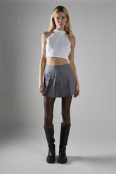 White Halter-Neck Crop-Top