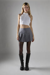 White Halter-Neck Crop-Top